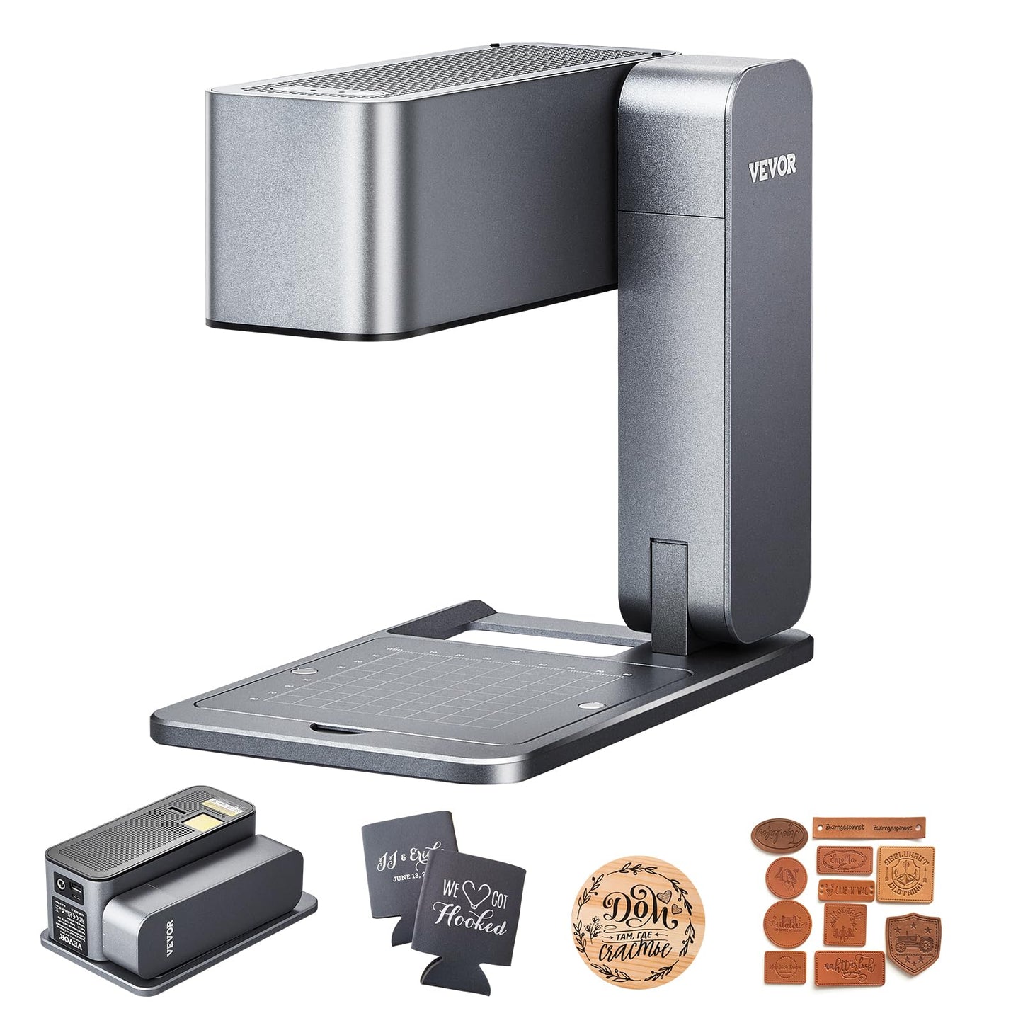 VEVOR Portable Laser Engraver, Handheld Engraving Machine 36000mm/min High Speed DIY Laser Engraver and Cutter Basic Set for Metal, Wood, Leather, Arylic, Fiber, Jewelry, Glass