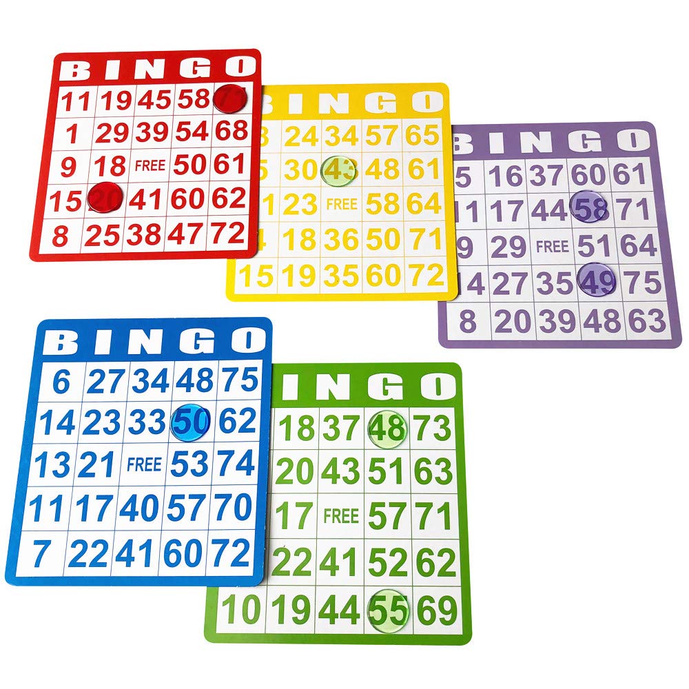 Yuanhe 100 Bingo Game Cards - Disposable Reusable Paper Sheets for Kids Party School Classroom Family Gathering Activity Casino Trip