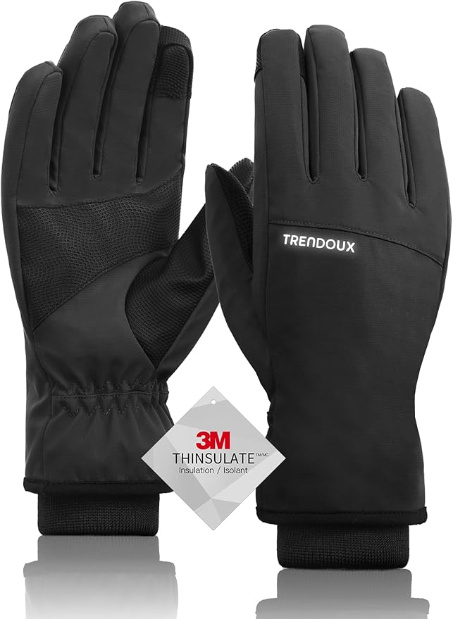 TRENDOUX 100% Waterproof Windproof Gloves: 3M Touchscreen Ski Snow Winter Gloves for Men Women Cold Weather, Thermal Warm ...