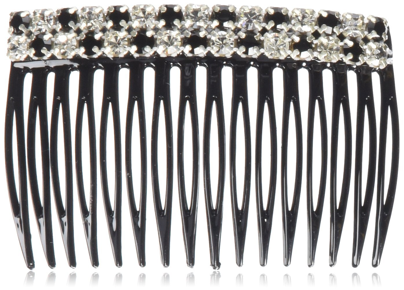 Caravan Comb with Jet and Crystal Swarovski Rhine Stone, 0.5 Ounce