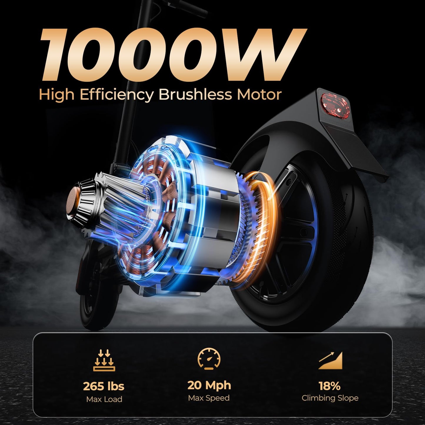 Electric Scooter for Adults 750W /1000W, 20MPH, 32/40 Miles Adult Electric Scooters with Long Range, 10" Tire Motorized Scooters, Foldable E-Scooter Commuter with App, Dual Suspension