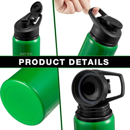 Bokon 24 Pack Thank You Inspirational Gifts Reusable Aluminum Water Bottle Bulk Lightweight Leakproof Metal Sports with Lid for Christmas Gym Camping Hiking Back to School Gift(Colorful,17 oz)