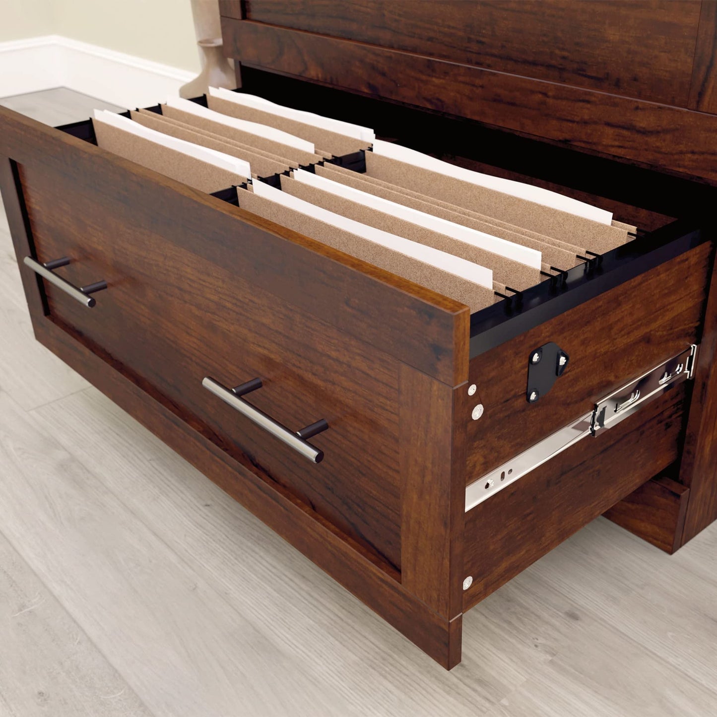Realspace® 29-7/16"W x 18-1/2"D Lateral 2-Drawer File Cabinet, Mulled Cherry