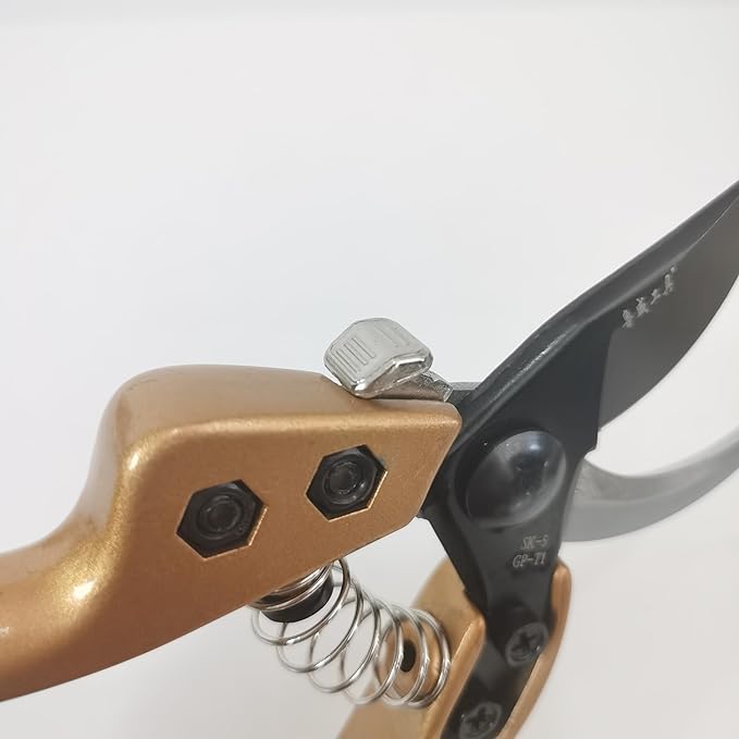 Pruning Shears for Gardening, Garden Scissors and Clippers for arthritis weak, Professional Branch Garden Secateurs (Gold)