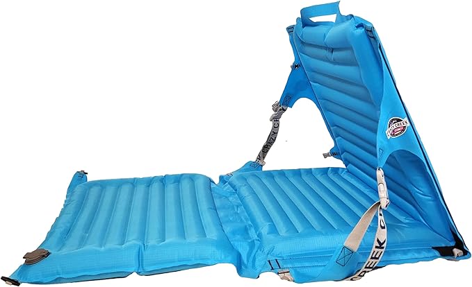 Crazy Creek Inflatable AirLounger Original Chair for Camping, Backpacking, Beaches, Comfort on All Terrains, Adjustable Straps, Compact Design, Dual Purpose, Chair and Pad in one, Big Sky Blue