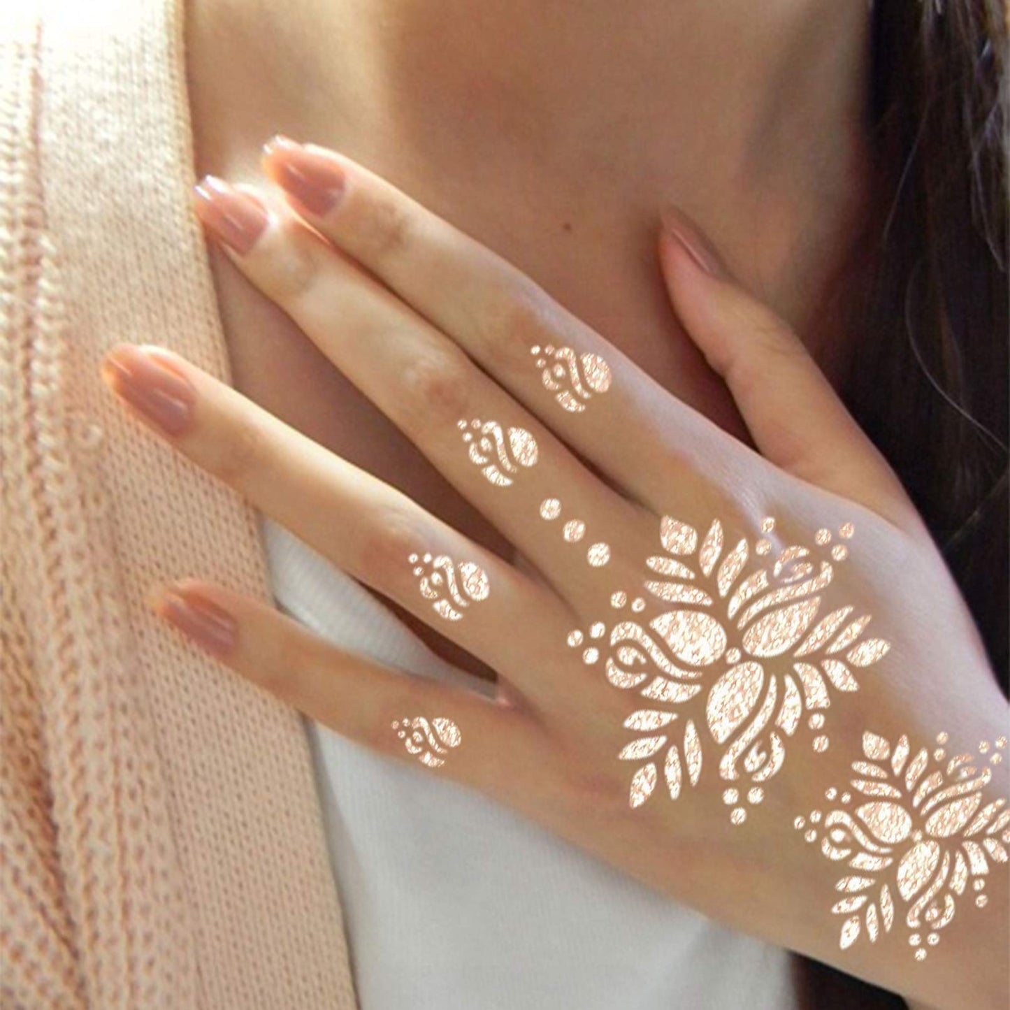 Henna Tattoo Stencils 138 PCS, 24 Sheets Airbrush Tattoo Templates,Reusable Tattoo Stencils Kit for Women Teens Girls,DIY Tattoo