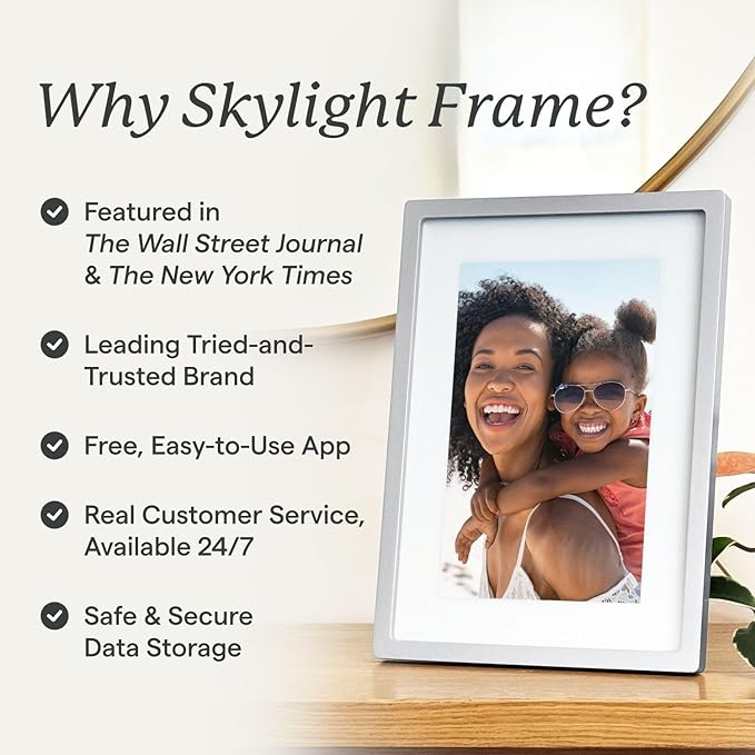 Skylight Digital Picture Frame: 15 Inch WiFi Enabled with Load from Phone Capability, Touch Screen Digital Photo Frame Display - Customizable Gift for Friends and Family - Black