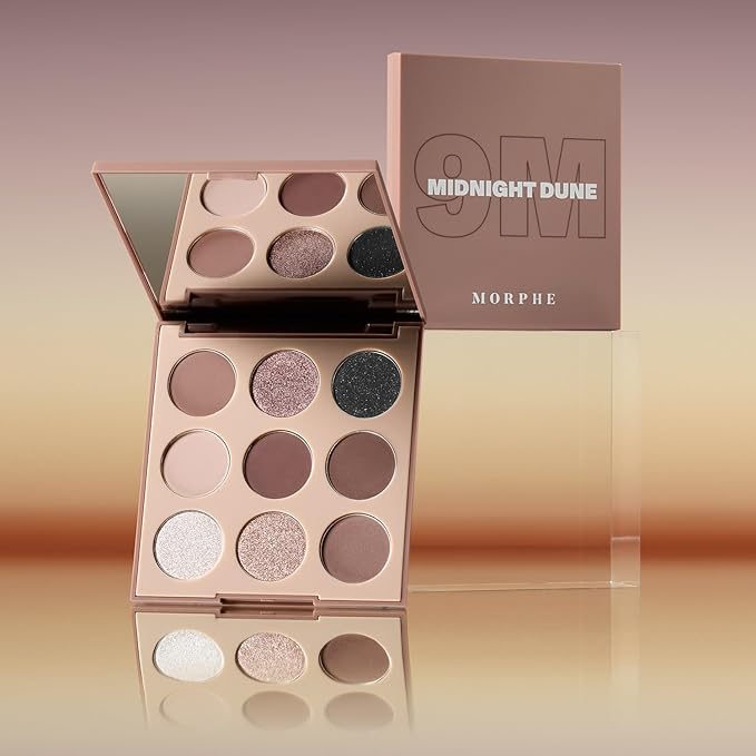 Morphe 9M Midnight Dune Artistry Palette - Cool-Toned Makeup Palette with Matte and Shimmer Finishes - Highly Pigmented Eye Makeup with a Blendable & Buildable Formula (0.35 oz)