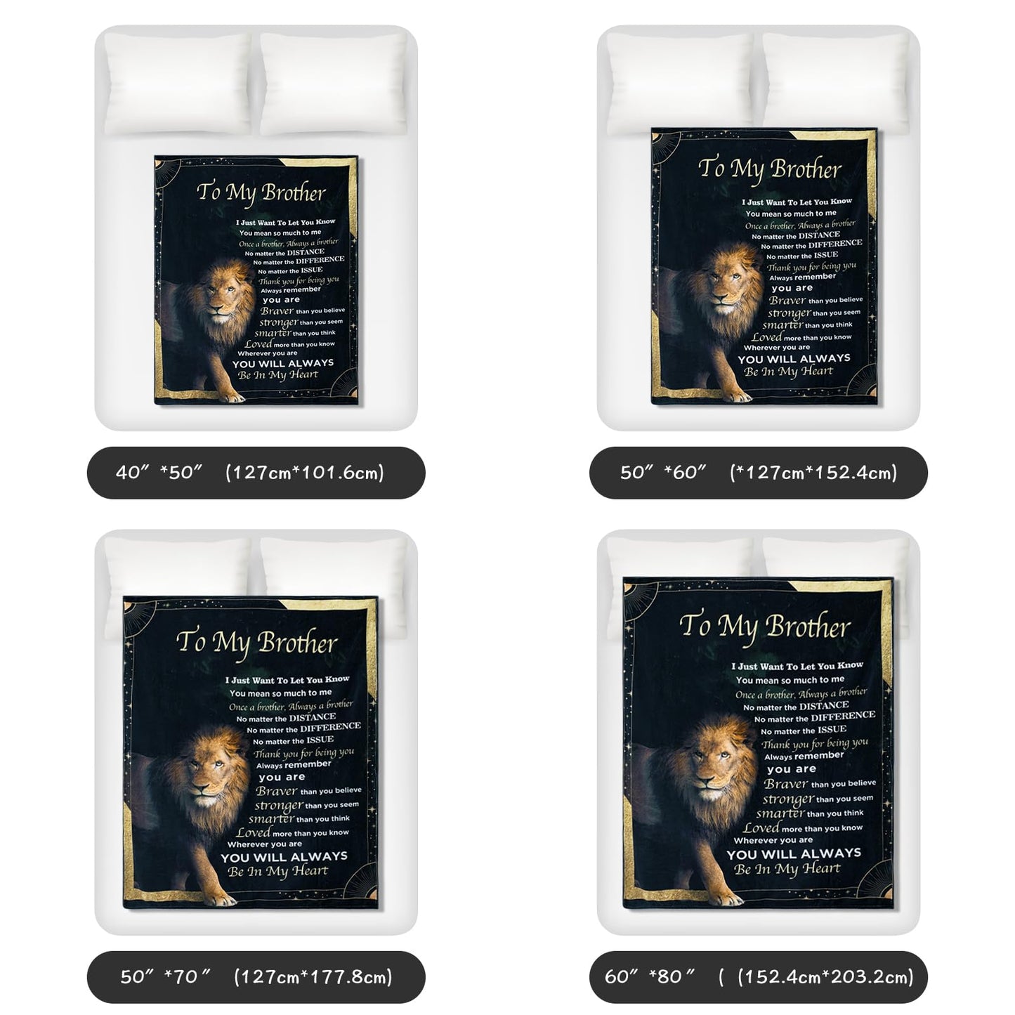 Ujifuis Gifts for Brother Blanket Gifts from Sister to Brother Birthday Gifts for Men Birthday Gifts for Brother Gifts from Sister for Brother Lion Blanket Gift for Brother 40"x50"