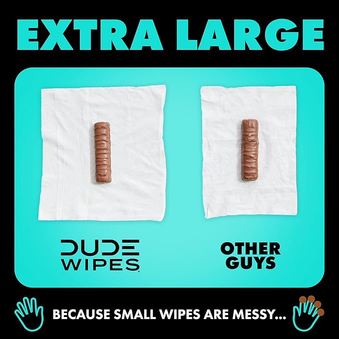 DUDE Wipes On-The-Go Flushable Wipes - 1 Pack, 30 Count - Mint Chill Extra-Large Individually Wrapped - with Eucalyptus & Tea Tree Oil - Septic and Sewer Safe