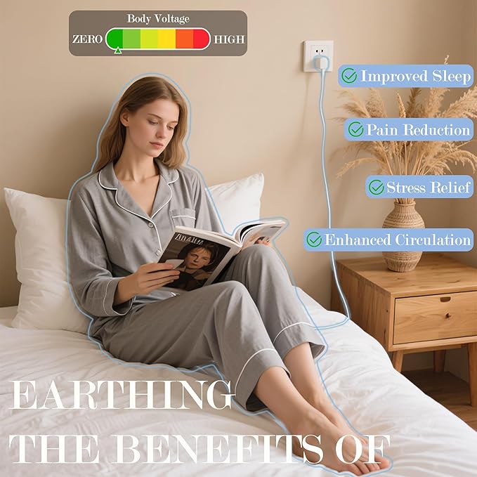 Ali King Grounding Sheets - Full XL Size, Soft Cotton with Silver Fiber, 15'' Deep Pocket Earth Grounding Fitted Bed Sheets for Improved Sleep (White, Full XL 54''*80''*15'')