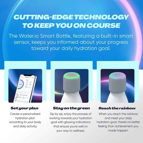 WATER.IO Smart Water Bottle + Carrying Handle