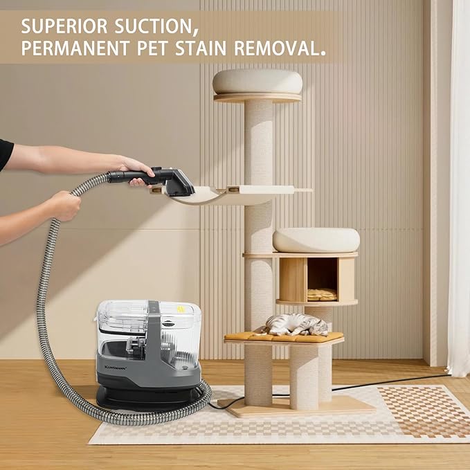 Couch & Upholstery Cleaner Machine, Small Portable Carpet Spot Cleaner Machine, Handheld Car Shampooer with 17KPa Powerful Suction for Deep Cleaning Sofa, Furniture, Mattress, Rug, Stairs & Pet Messes