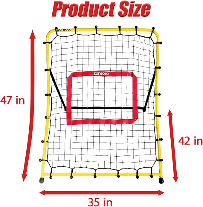Zonlolo Baseball Pitchback Net, Rebounder Net, Pitching Return Trainer,Three Angles Without Adjusting, Perfect for Solo Playing Catch