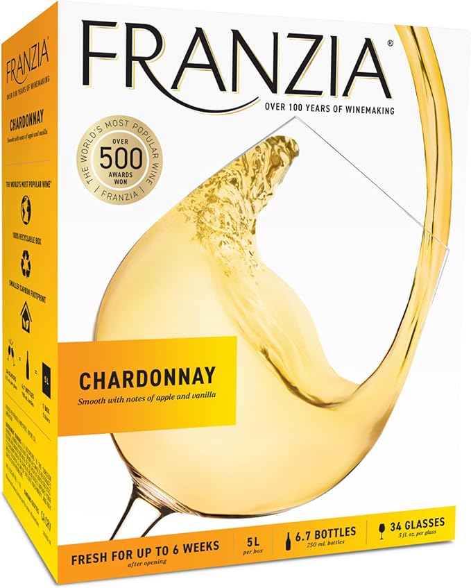 Franzia Chardonnay, White Wine, 5 Liters
