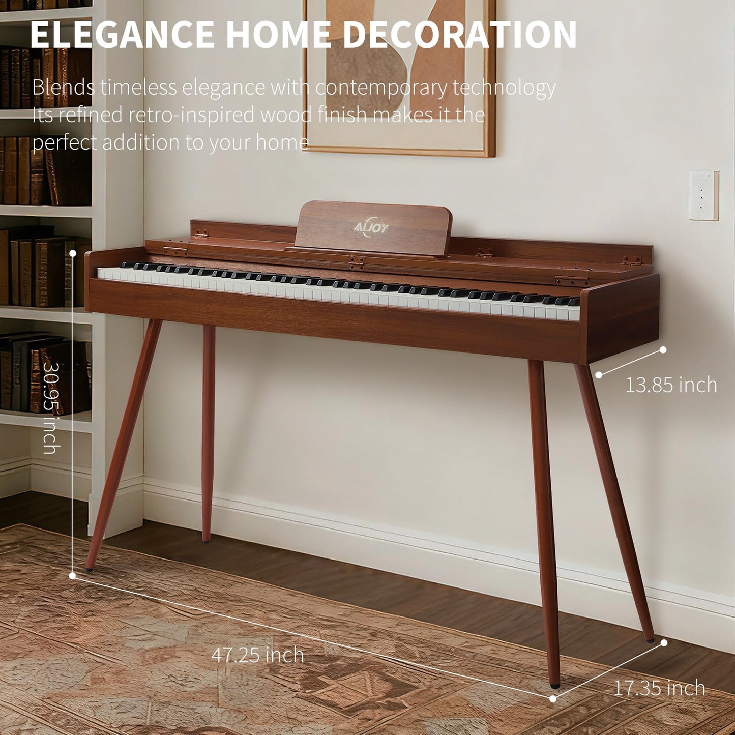 AiJoy 88-Key Weighted Digital Piano for Beginners – Realistic Hammer Action Full Size Desk Cover Electric Piano Keyboard with Triple Pedal, 20W Speaker, Supports USB-MIDI Connecting