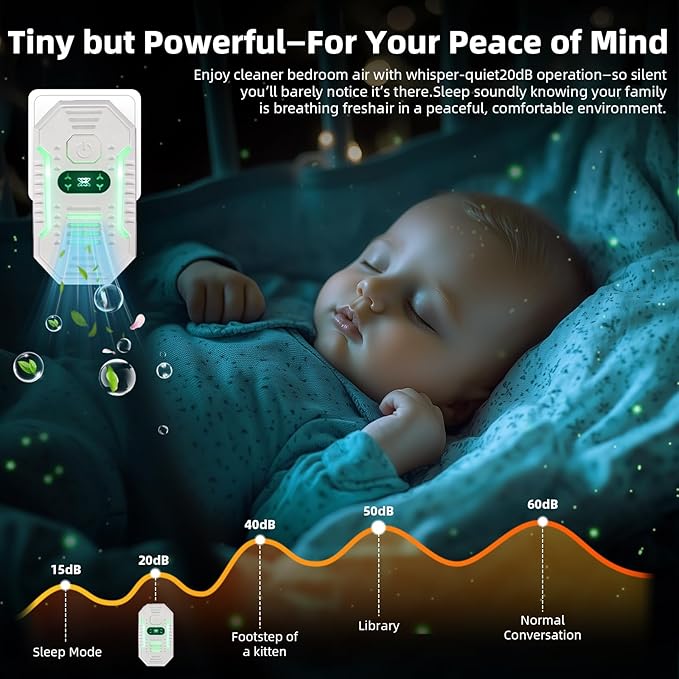 8 Pack Plug In Air Purifier Negative Ion Air Freshener for Home, Bedroom Kitchen Office Garage Room Air Ionizers Pets Smell Odor Dust Quiet Operation Portable Air Purifier