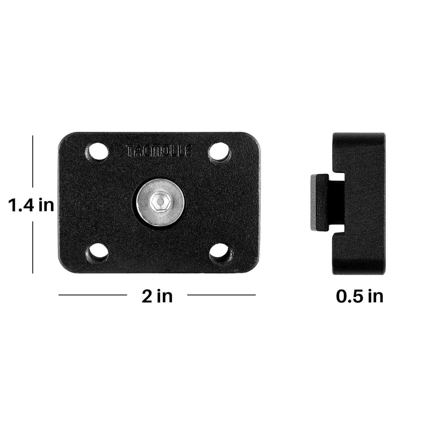 TACMOLLE Mounting Bracket Base for MOLLE Panel, MOLLE Adapter Accessories Mount for Fire Extinguisher Mount Gun Rack Gas Can Holder, 2-Pack