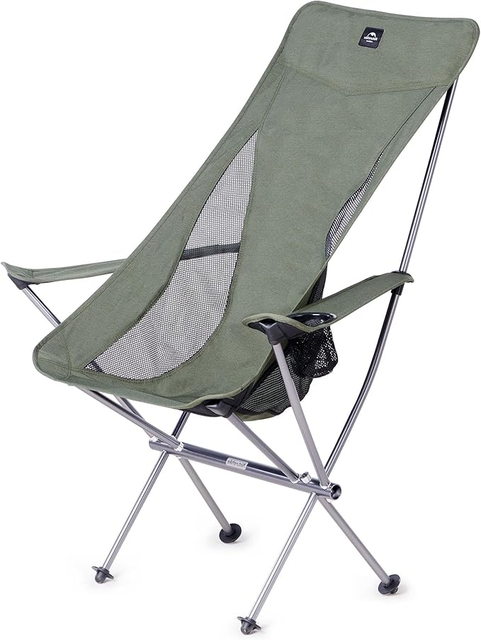 Naturehike YL06 Plus Camping Chair, Ultralight Portable Camp Chair with Storage Bag, Compact Folding Beach Chair for Backp...