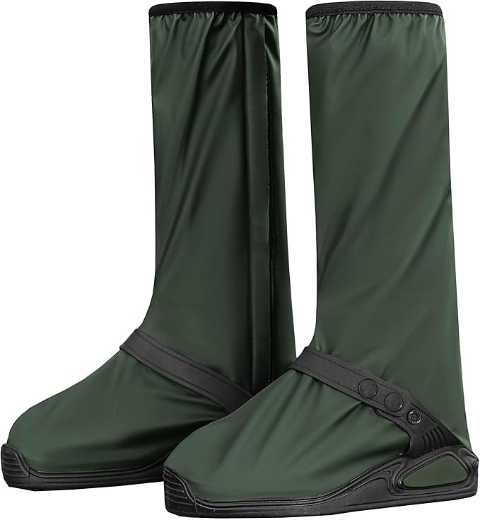 iCreek Waterproof Shoe Covers Reflective Rain Boot Foldable Non-Slip Protective Overshoes for Rainy Day, Hiking, Outdoor