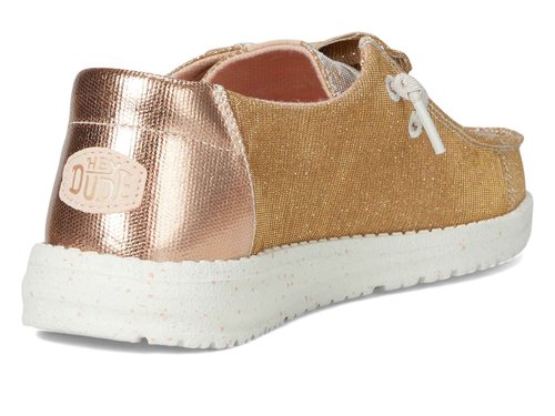 HEYDUDE Womens Wendy Sparkle Bow Rose Gold 6 Medium