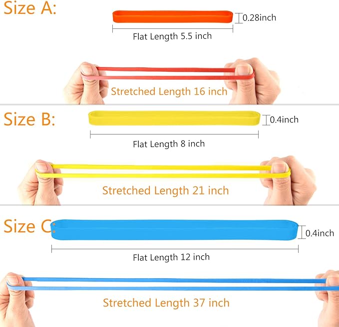 Coopay 72 Pieces Silicone Rubber Bands Colorful Elastic Rubber Wrapping Bands for Books, Art, Exercise, Crab Traps, Cooking, Wrapping, Heat, Cold, UV, Chemical Resistant (12, 8, 5.5 Inches)