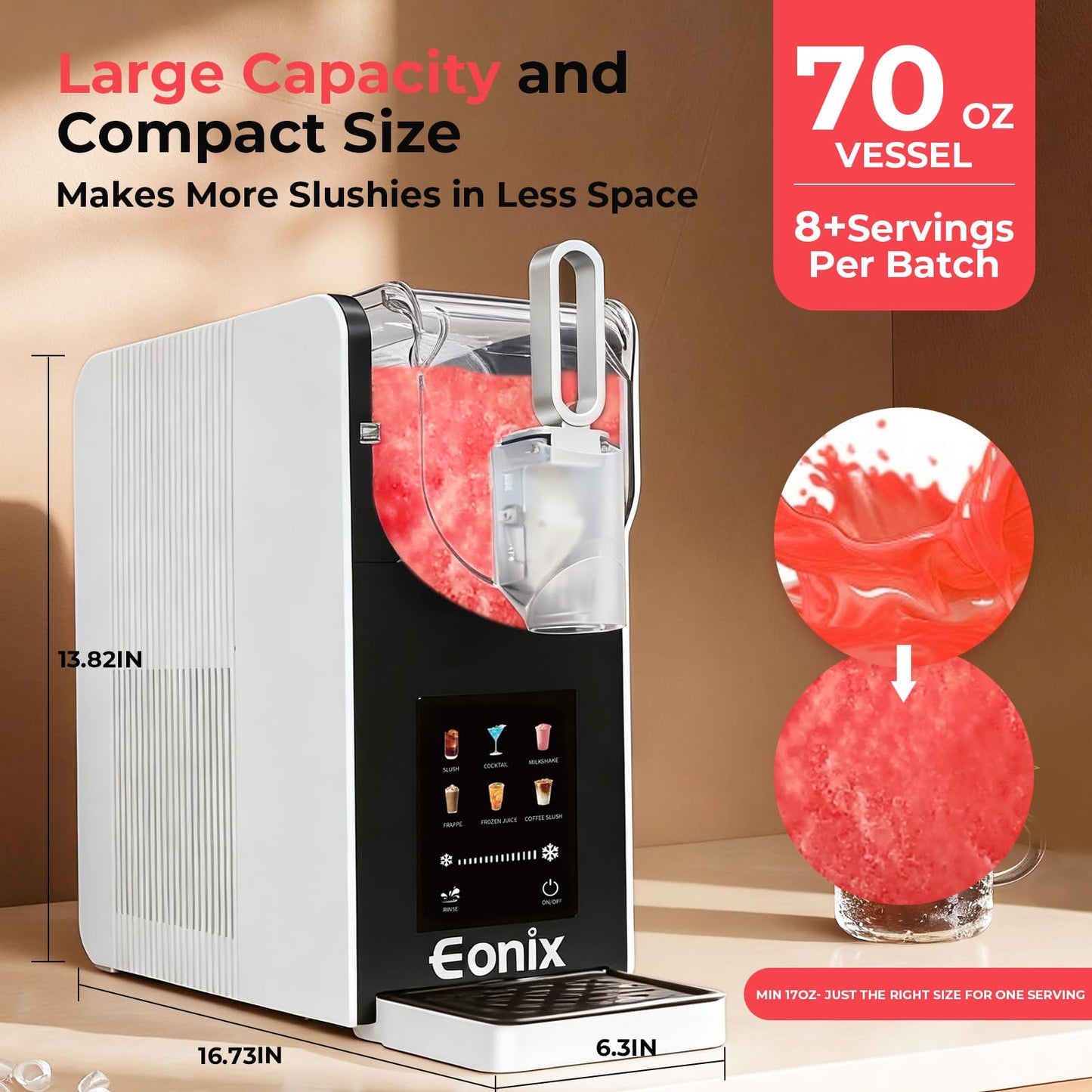 Slushie Machine No Ice Needed,64OZ Slushy Machine for Home with Auto-Clean Function,Commercial Frozen Drink Maker,6 Pre-Set Programs,LED Display,Frozen Margaritas,Frappés,Milkshake ﻿