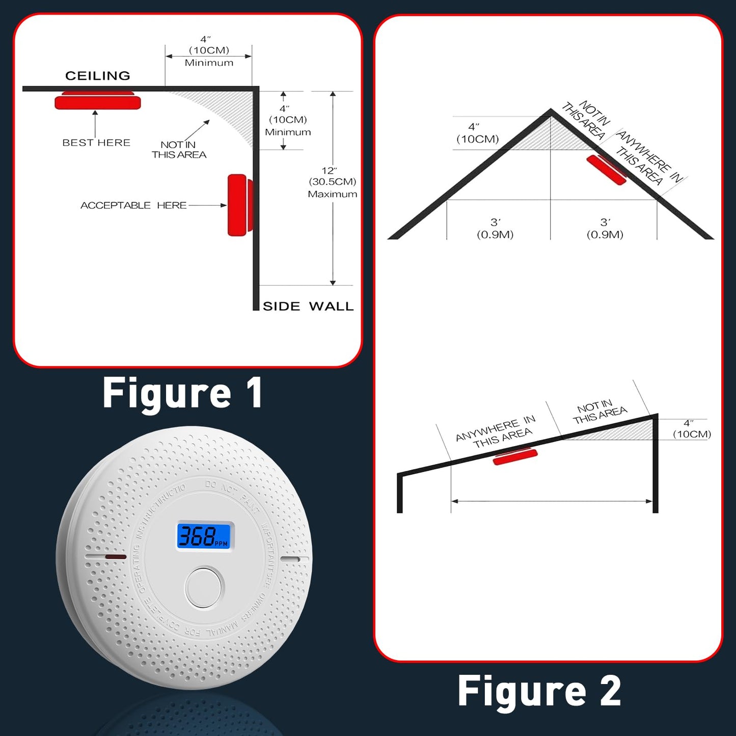 Smoke and Carbon Monoxide Detector, 2 in 1 Smoke Detector, LED Warning Light Indicators, 10 Year Battery (White), 1 Pack