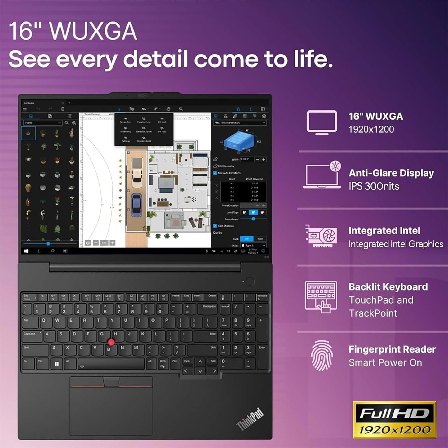 Oemgenuine Lenovo Thinkpad E16 Gen 2, Wuxga 16 Display, Intel Ultra 5-125U, 16Gb Ddr5 Ram, 1Tb Nvme, Fp, Backlit Kb, Wifi 6E + B