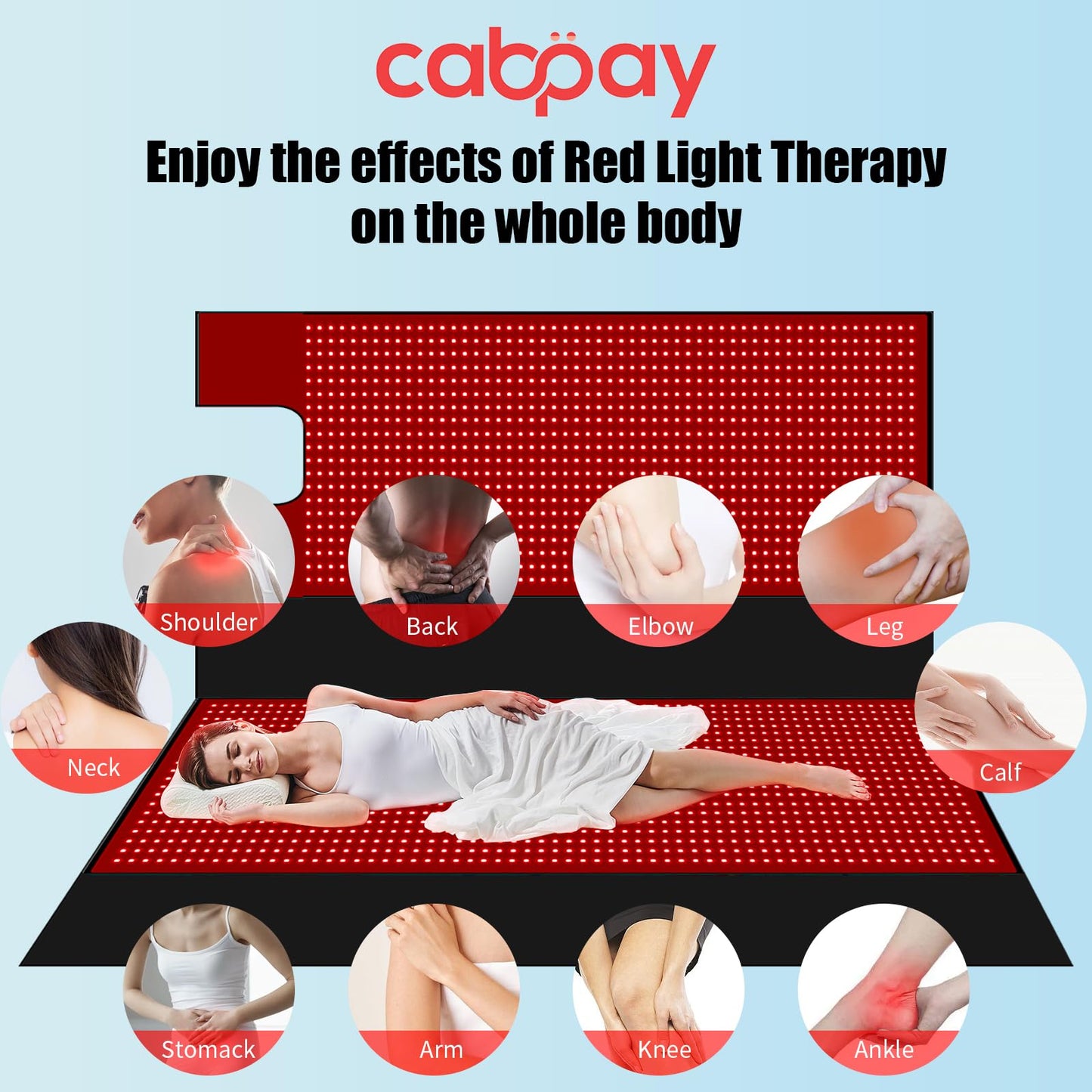 cabpay Red Light Therapy Blanket for Full Body Coverage 2460 LEDs with Red&Near Infrared Light Therapy-Wrap to Improve Sleep,Skin Health,Pain,Anti-Aging,Pulse&Brightness Control for Home(2Pcs)