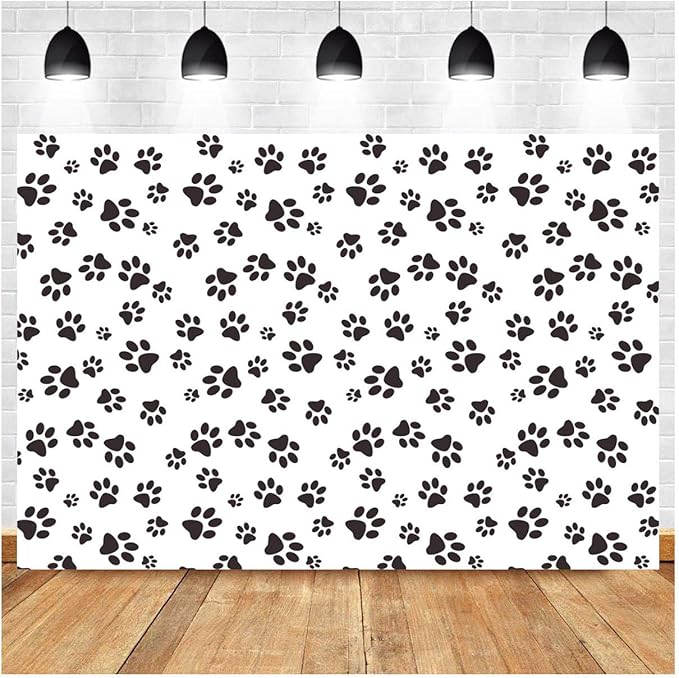 Cartoons Puppy Dog Paw Theme Photography Backdrops Kids Boys Birthday Party Banner Photo Background Newborn Baby Shower Ca...