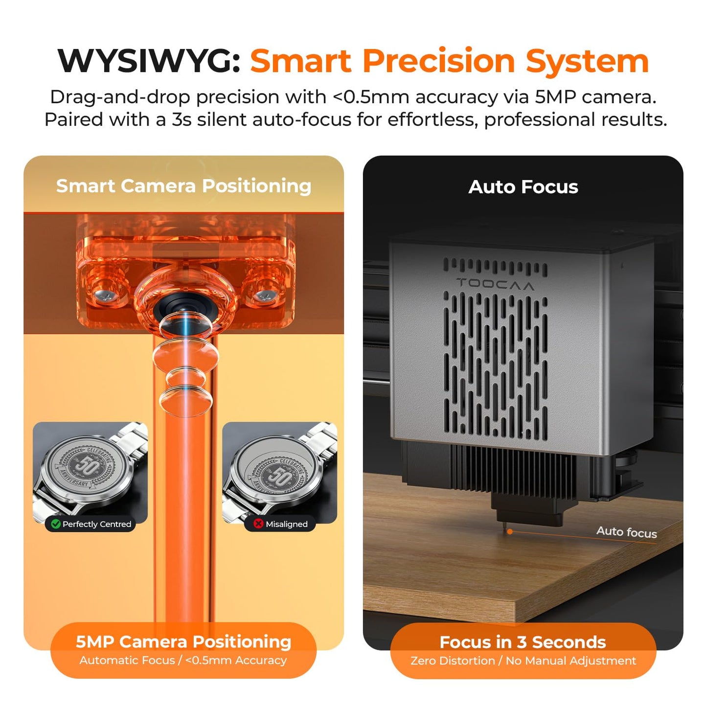 TOOCAA NOVA 10W Smart AI Laser Engraver with Rotary & Air Assist, Fully Assembled Enclosed, 5MP AI Positioning Camera & Auto Focus, Blade Cutting Panel, Class 1 Safety, No-Riser Tumbler Engraving