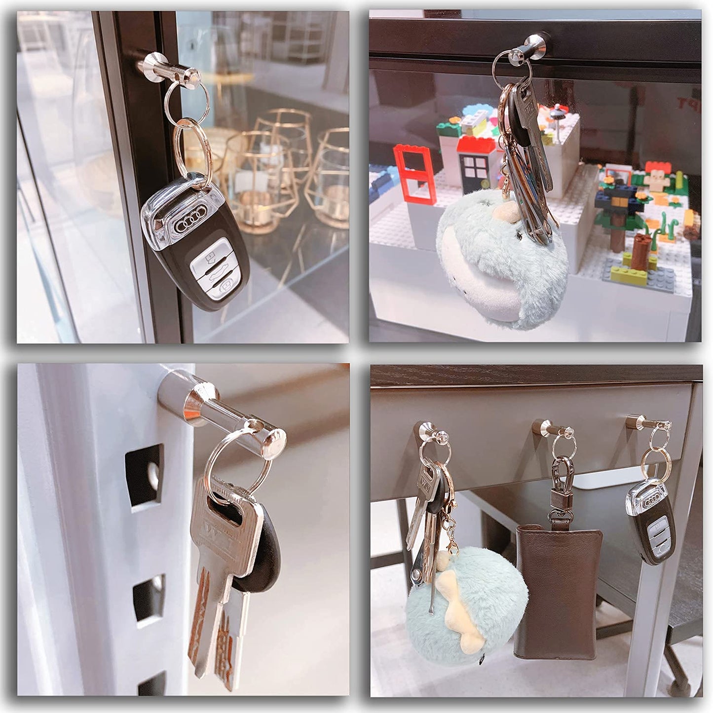 Keychain Magnet for Testing Brass,Keychain Pocket Magnets for Purse with Strong Magnetic Rare Earth Neodymium,Gold,Silver, Jewelry,Ferrous Metals Test Magnet and Hanging Keys Holder D12mm