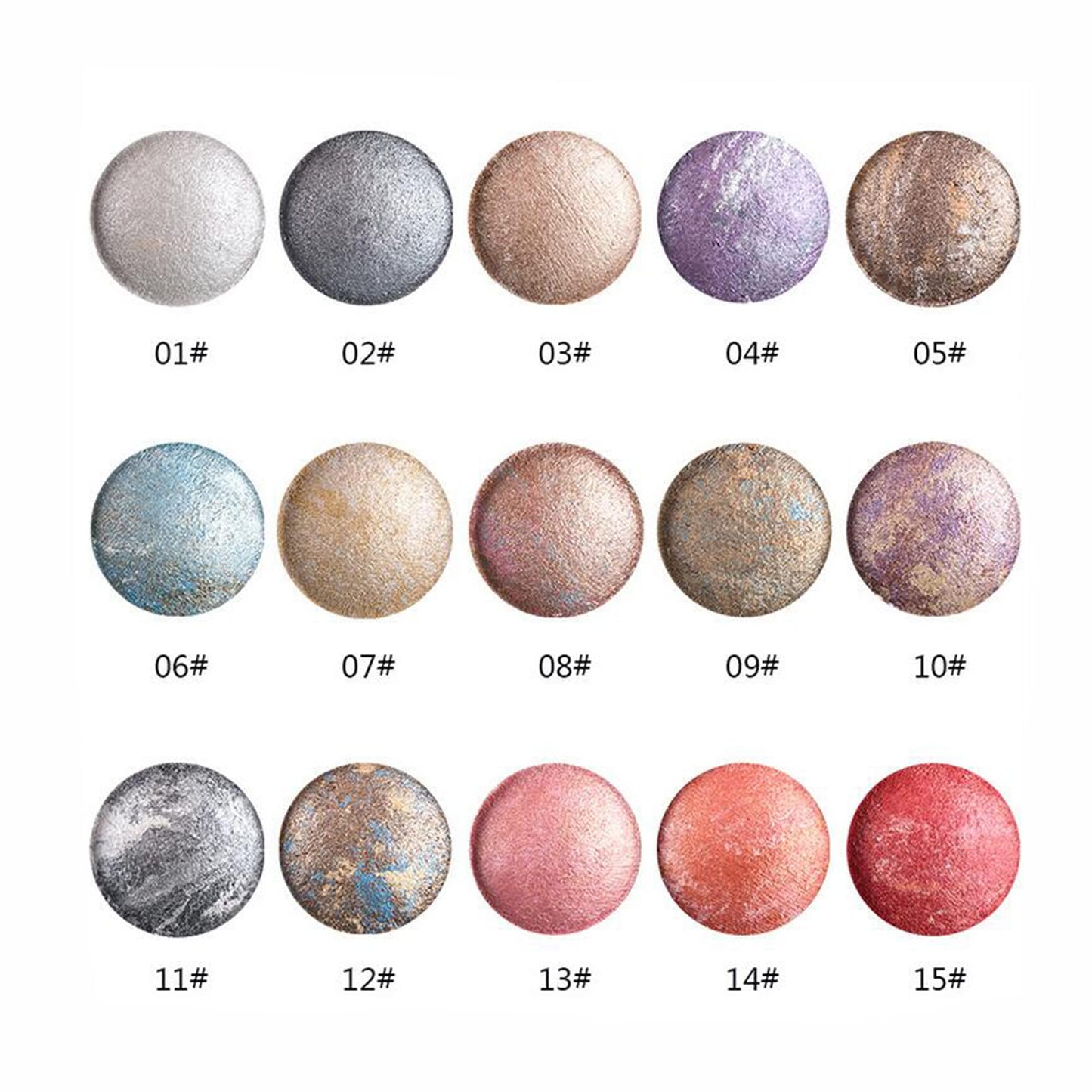 Mallofusa Single Color Baked Eye Shadow Powder Palette in Shimmer 15 Metallic Colors Optional (Rose Purple)