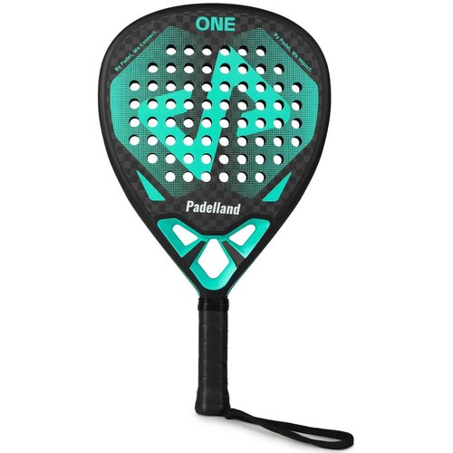 Generic PADELLAND Padel/Pop Tennis Paddle Series Carbon Fiber Racquet, 17.91x10.23x1.5 inches, 0.8 lbs, 12K Carbon Fiber Construction, blue-green