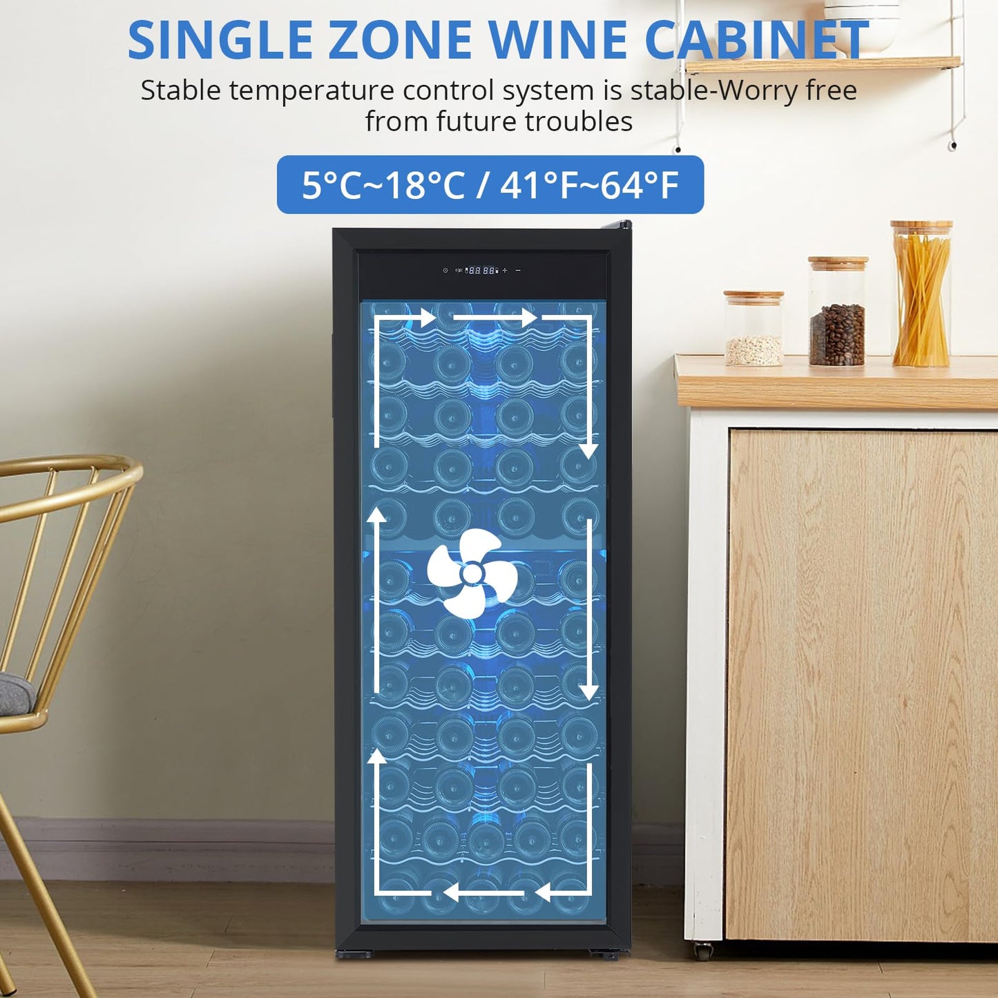 Acekool 80 Bottle Wine Cooler Refrigerator, Dual Zone Wine Fridge Freestanding with Stainless Steel and Professional Compressor, Fast Cooling Low Noise, for Red White Wine, Champagne, Beer