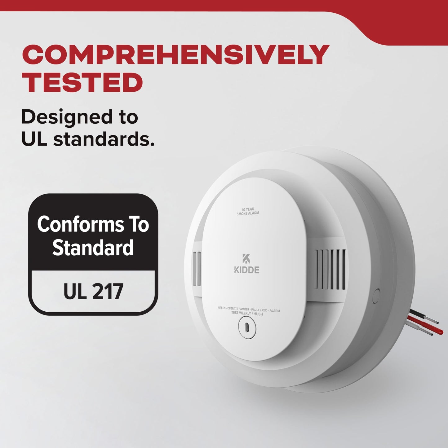 Kidde Hardwired Smoke Detector for Home, 10-Year Battery Backup, Interconnectable, LED Notification, 3-Pack