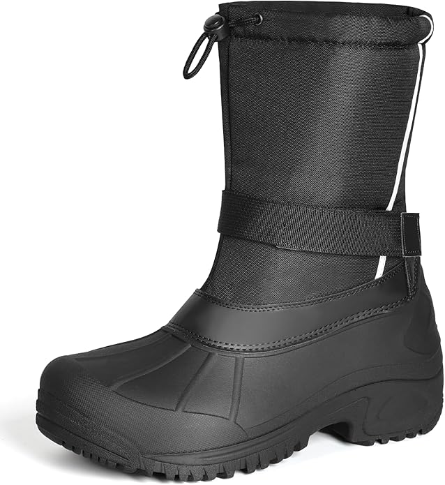 Furuian Insulated Snow Boots for Men Waterproof Winter Boots for Men Outdoor Non Slip Hiking Snow Duck Boot Mens Winter Du...