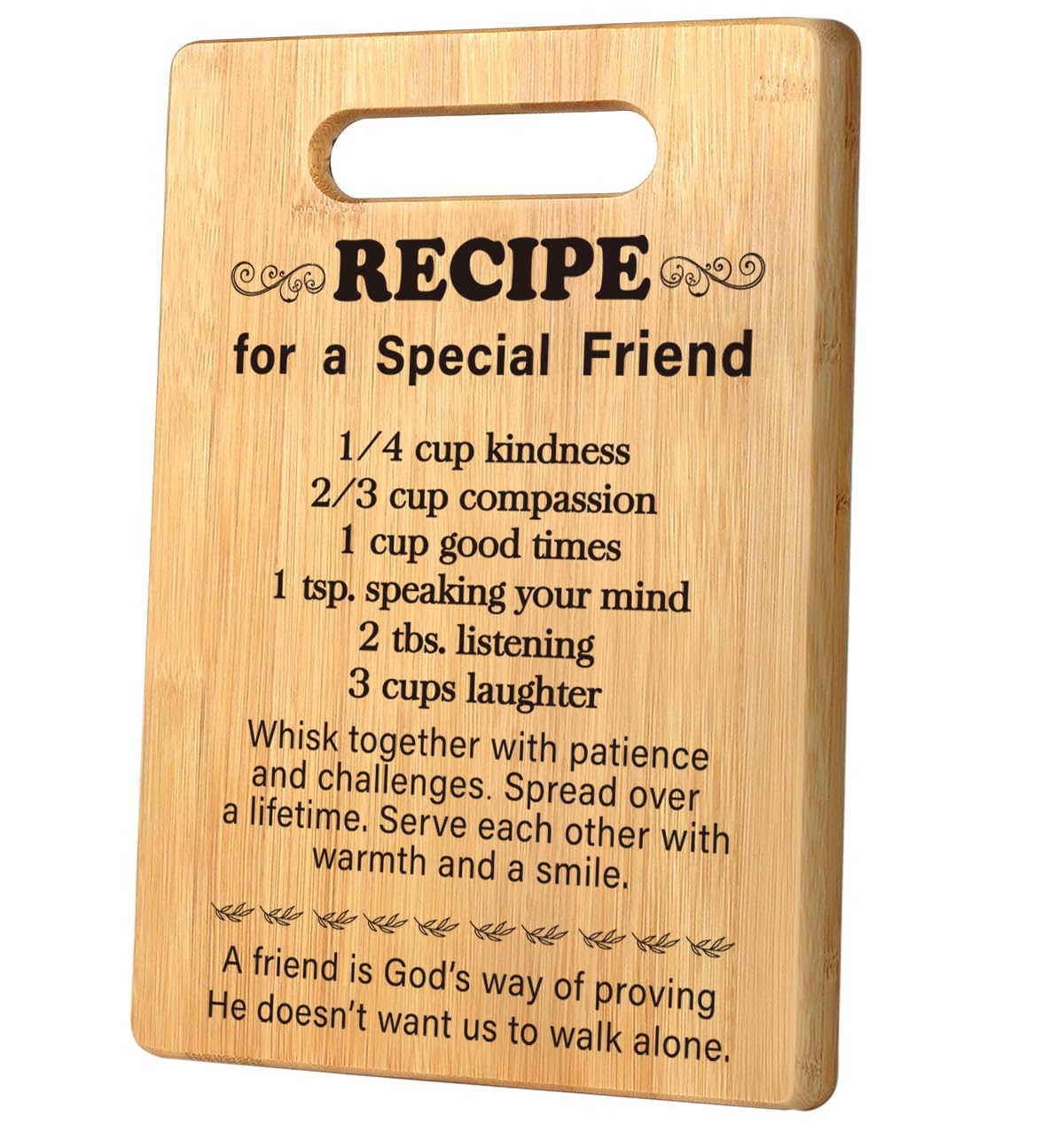Best Friend Birthday Gifts for Women, Friendship Gifts for Women Friends, Unique Gifts for Friend Mothers Day, Bestie Bff Thank You Gift for Bestfriend Idea Recipe for a Special Friend Cutting Board