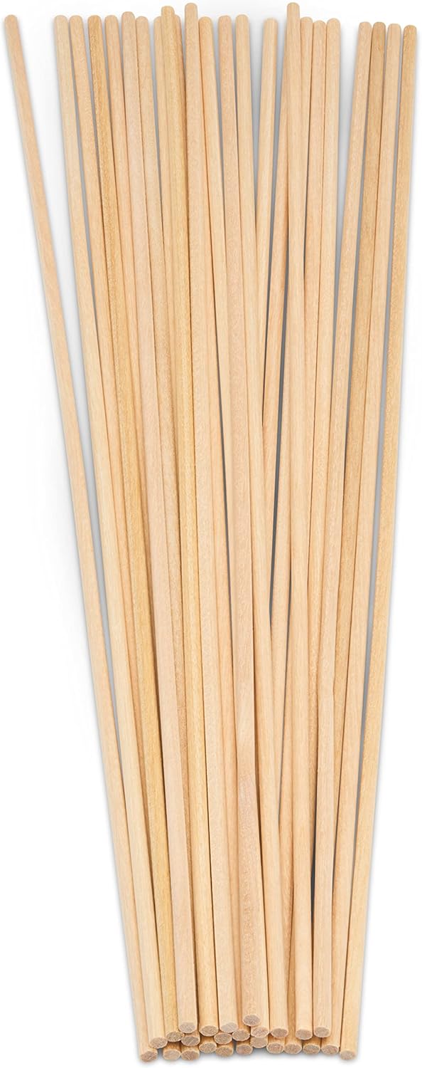 Wooden Dowel Rod, 1 Inch x 18 Inch Wood Dowels, Pack of 25 Wooden Dowels for Crafts, Unfinished Hardwood Wooden Dowels Rods, Strong Wood Rod Dowels for Crafting and DIYers
