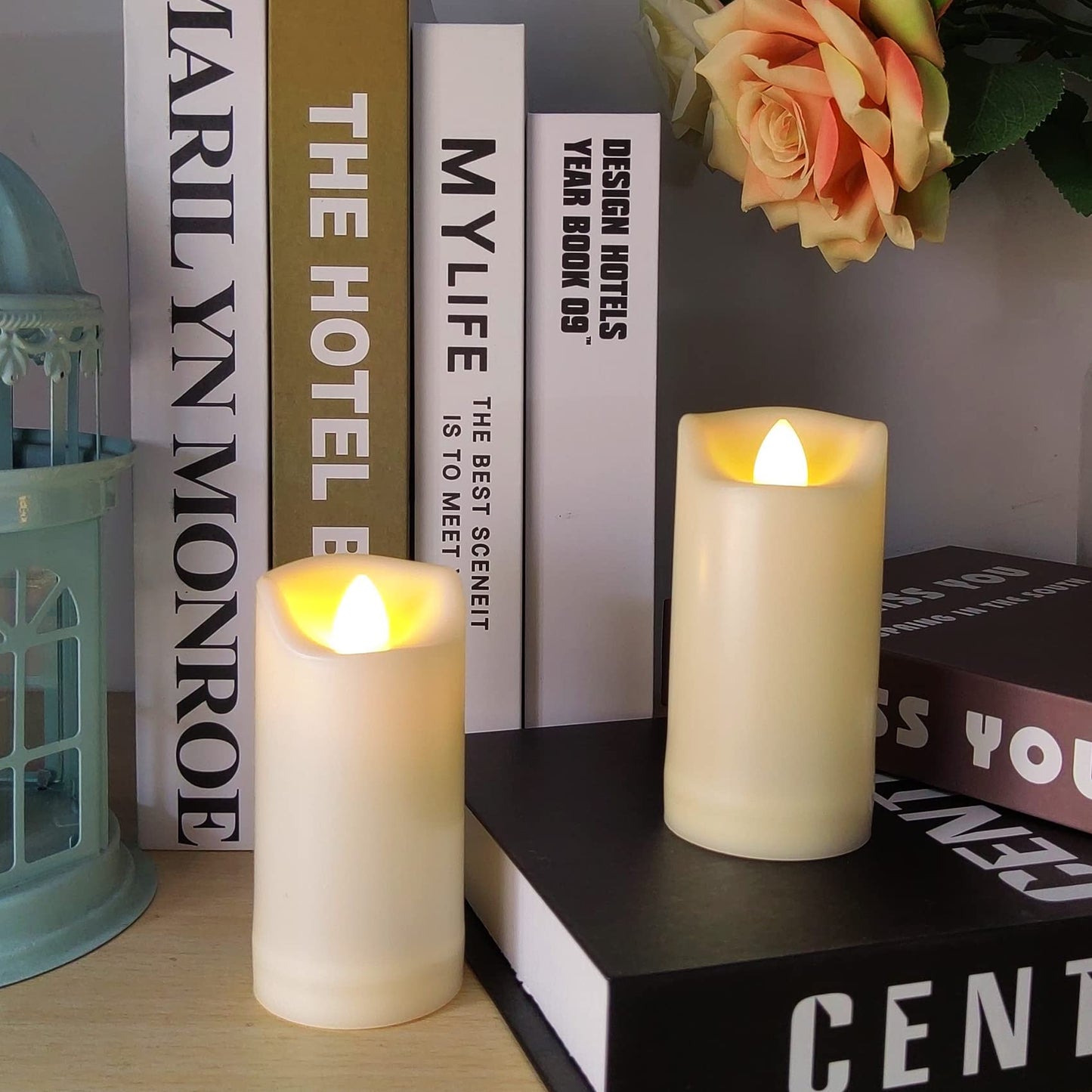 6 Pack Battery Operated Candles 2"x4"/5"/6" Plastic Flickering LED Flameless Candles with Timer Outdoor Waterproof Wedding Party Halloween Christmas Decoration Gifts Realistic Slim Tall Pillar Candles