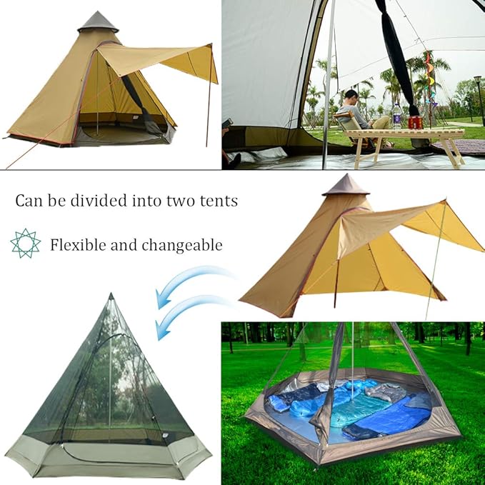 12'x10'x8'Dome Camping Tent 5-6 Person 4 Season Double Layers Waterproof Anti-UV Windproof Tents Family Outdoor Camping Tent | Double Layers, Waterproof, Anti-UV, Windproof, Family, Outdoor