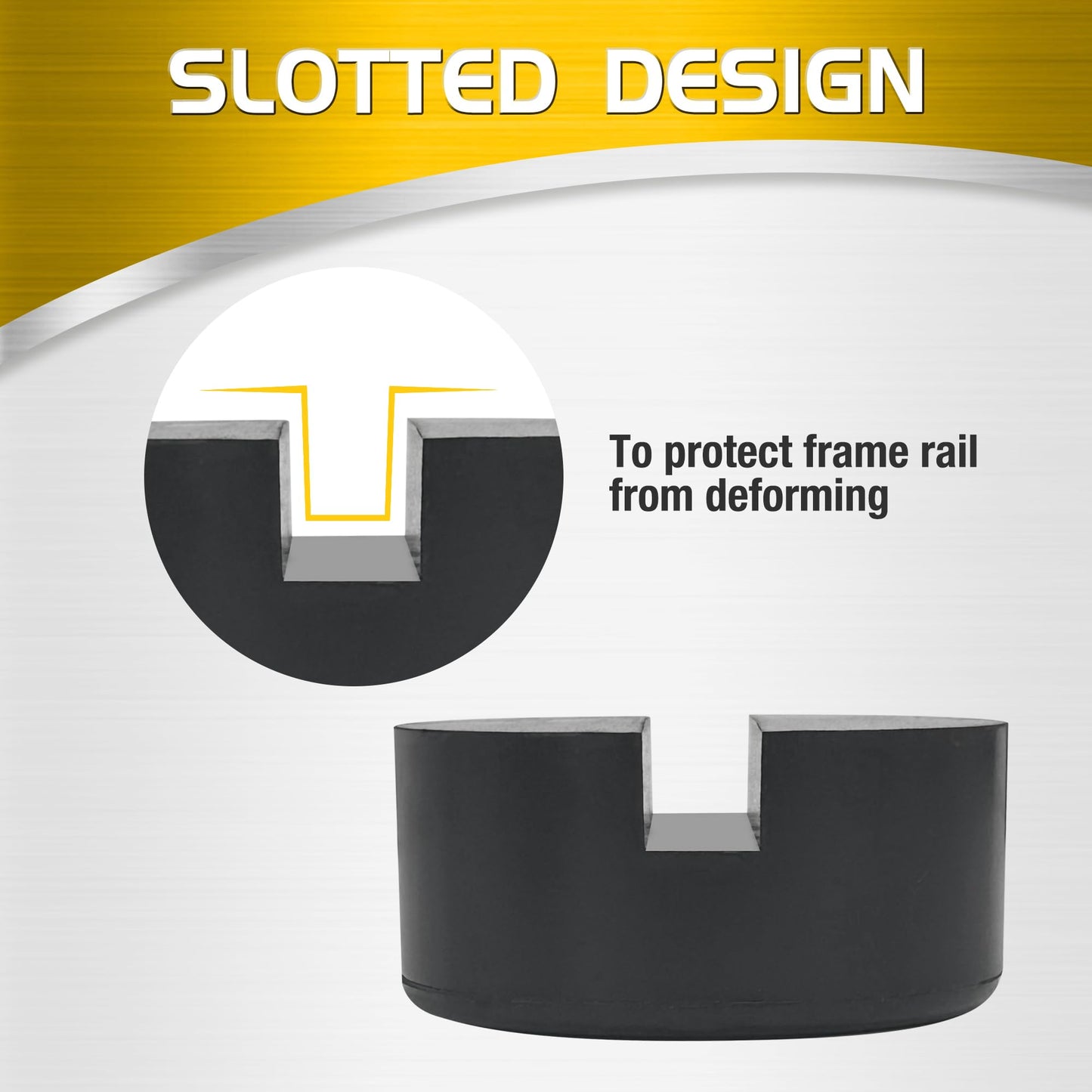 TONDA Jack Pads, Universal Rubber Rail Pinch Weld Protector, Slotted Adapter for Jack Stand and Floor Jack