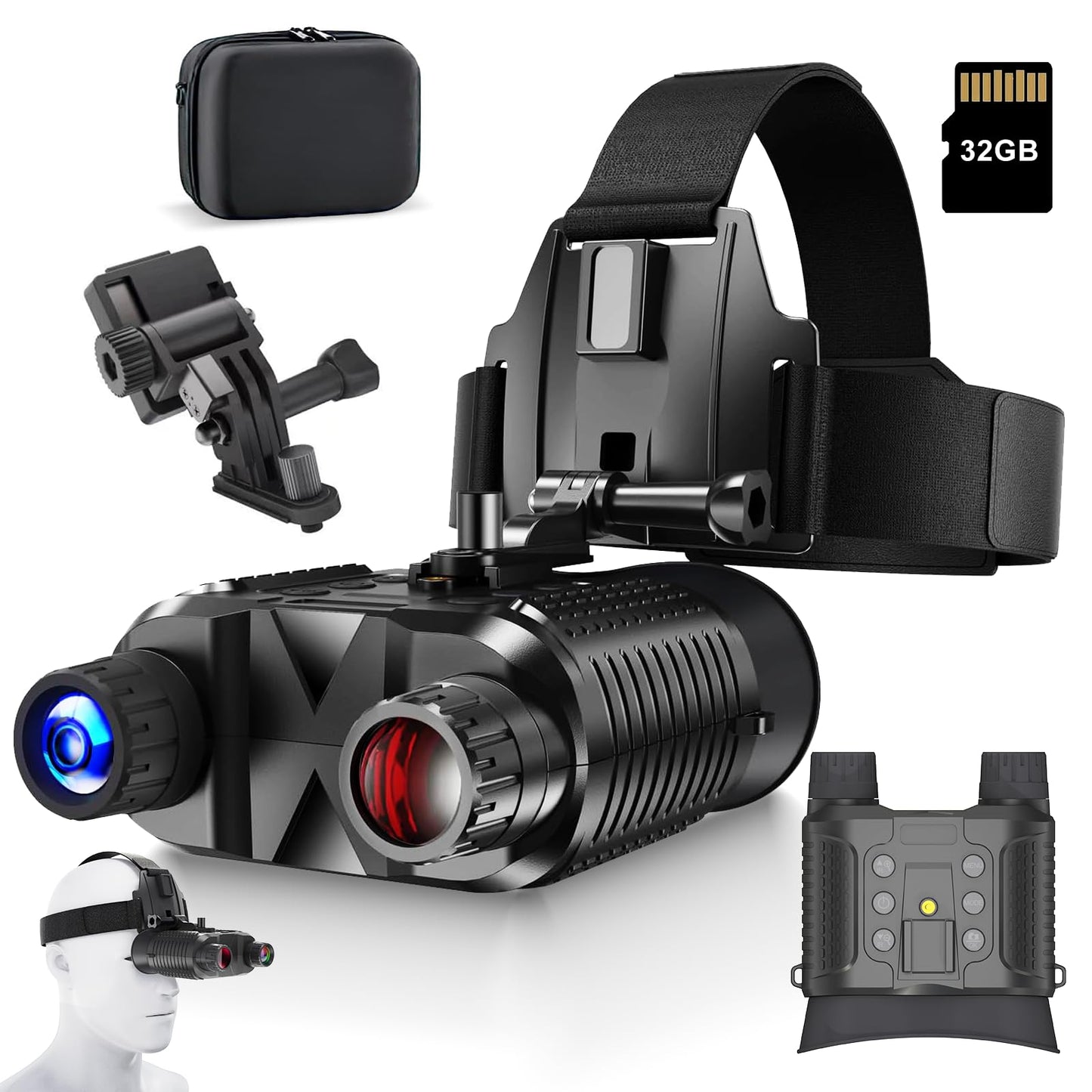 Night Vision Goggles（2nd Generation Upgrade）-Night Vision Binoculars,1312FT Digital Infrared Head Mounted Night Vision,Compatible with Military Tactical FastMICH Helmet