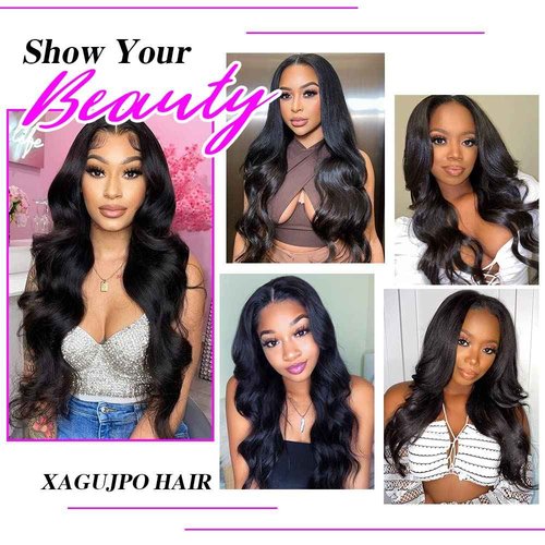 Xagujpo Glueless V Part Wig Human Hair Body Wave for Black Women Upgrade U Part Human Hair Wig 100% Beginner Friendly No Sew In No Glue 180% Density Natural Color (20 inch)