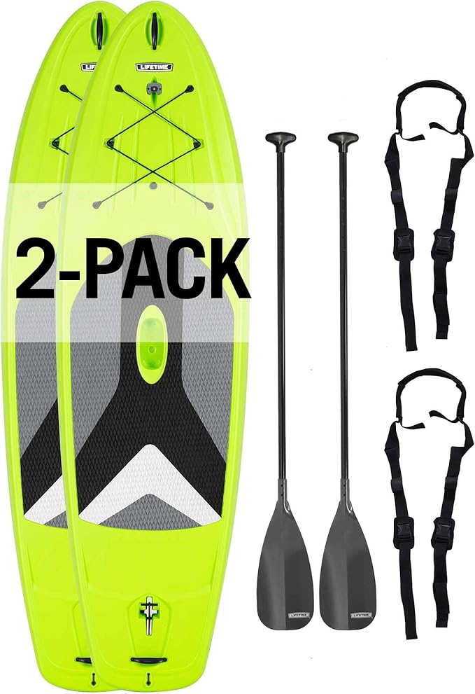Lifetime 90891 Horizon 100 Stand-Up Paddleboard, 2 Pack, Paddles Included, Lime Green, 10'