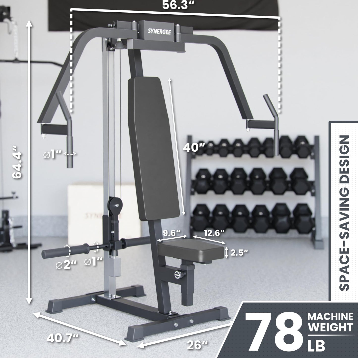 Synergee Chest Fly and Reverse Delt Machine for Home Gym, Adjustable Upper Body Workout Equipment for Chest, Back, Shoulder & Rear Delts, 400 lb Max Capacity