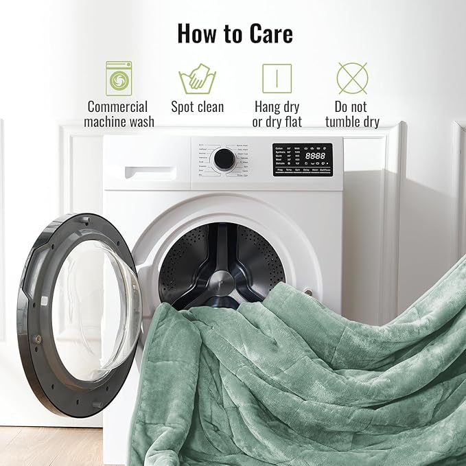 Uttermara Weighted Blankets for Adults Queen Size, 20lbs 60x80 inches Blanket with Soft Warm Plush Sherpa Fleece, Washable Thick Heavy Throw for Sleep, Anxiety and Calming, Sage Green