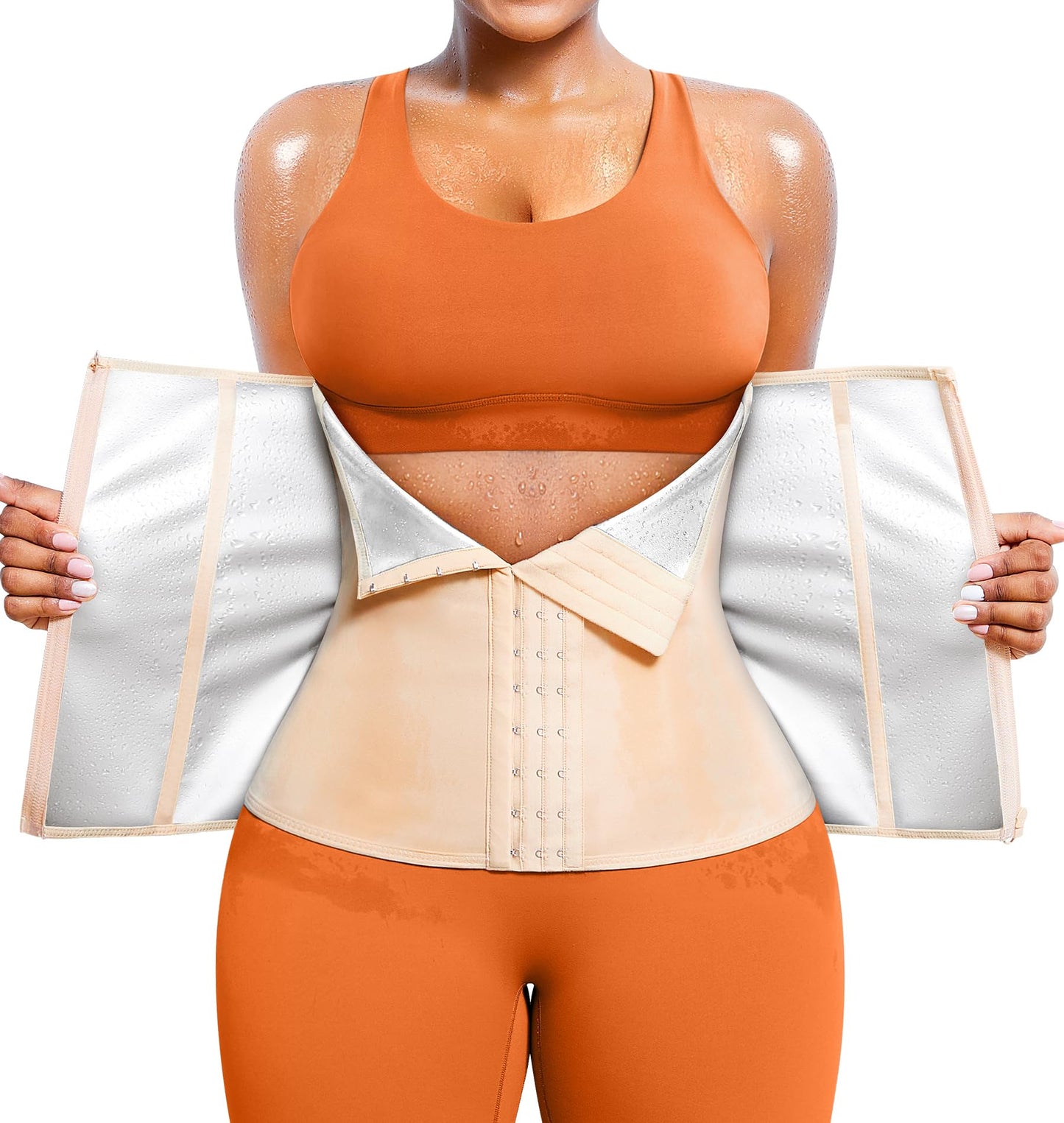 TrainingGirl Waist Trainer for Women Lower Belly Waist Trimmer Corset Tummy Wrap Workout Sweat Belt Band Sports Sauna Suit