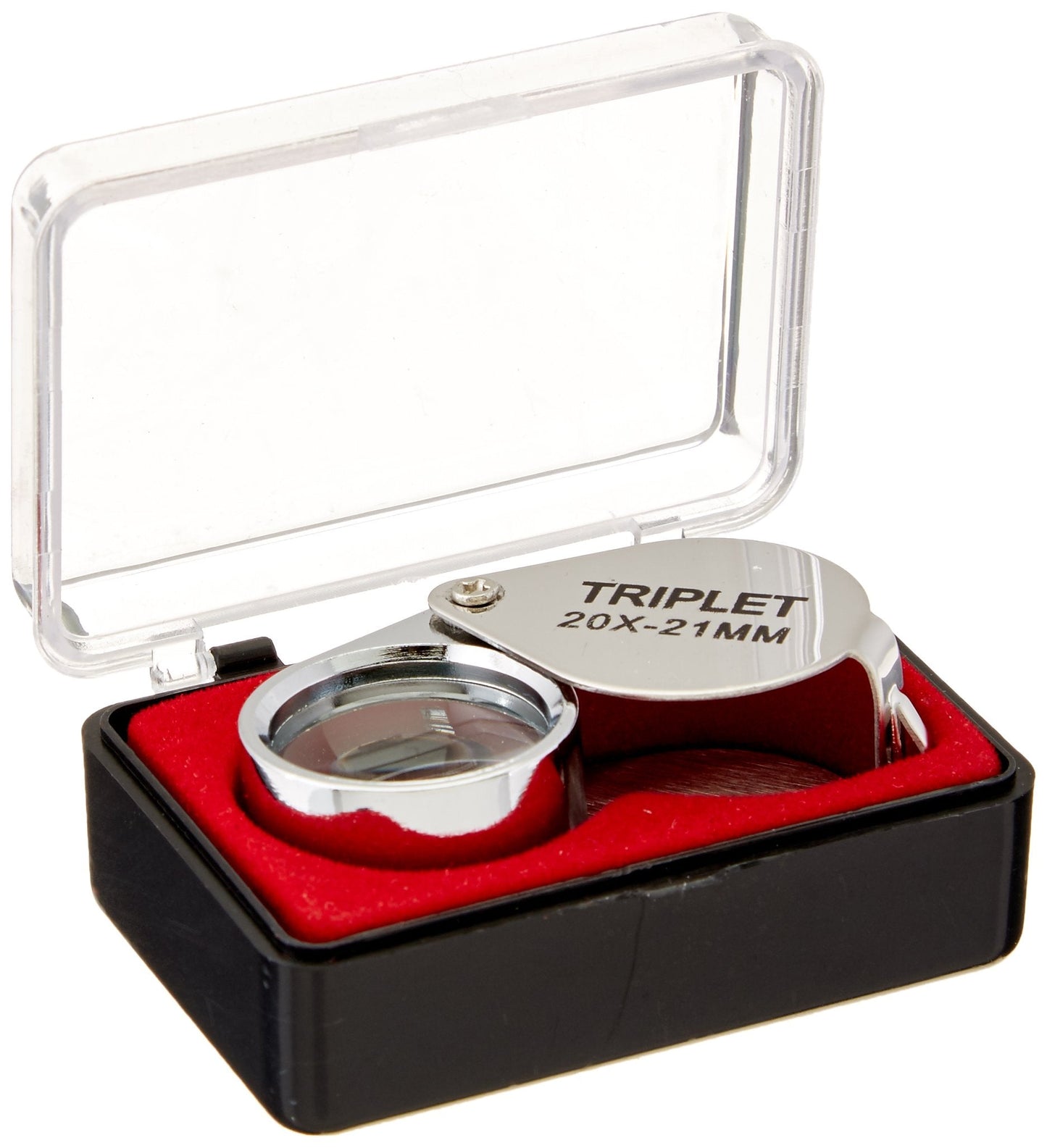 BlueDot Trading Mini 20 x 21mm Metal Folding Jeweler Loupe Eye Magnifier Magnifying Glass Triplet for Coin & Stamp Collectors, Reading Fine Print, Maps, and Jewelry Identification